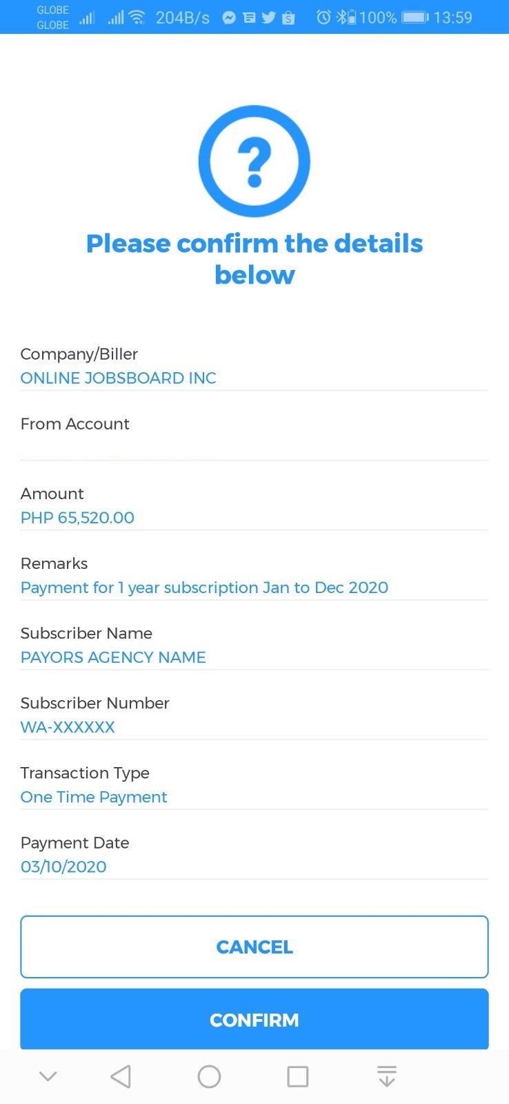 Biller not requiring enrollment
